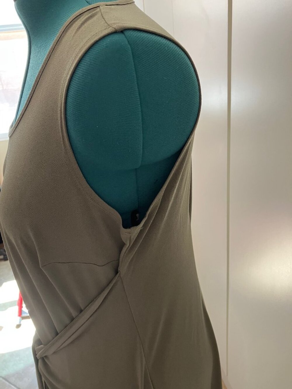 Lane Bryant Sage Green Maxi Wrap Sleeveless Dress 14-16 - Picture 8 of 10